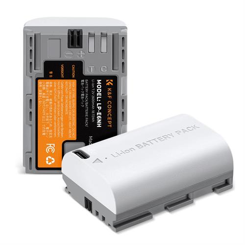 K&F LP-E6NH 2600mAh Battery 2-Pack with Type-C Fast Charging KF28.0033S1