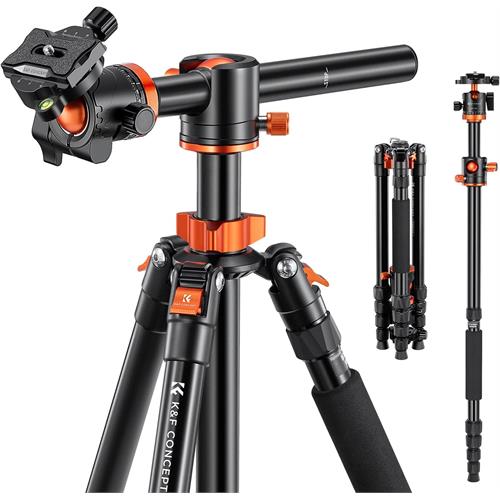 K&F 67 /1.7m Aluminum Video Camera Tripod ,T255A4+BH-28L - KF09.085V1