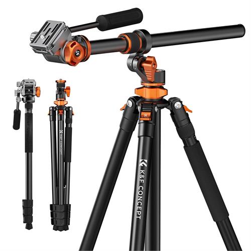 K&F 91inch Fluid Head Tripod with Monopod & 360 Pan (T254A7+FH-03) KF09.137
