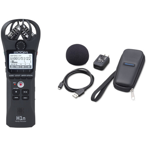 Zoom H1n 2-Input / 2-Track Portable Handy Recorder- Value Pack