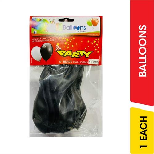 Balloon Metallic Black 10pcs - 1.00 each