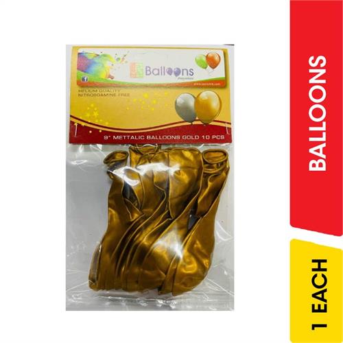Balloon Metallic Gold 10pcs - 1.00 each
