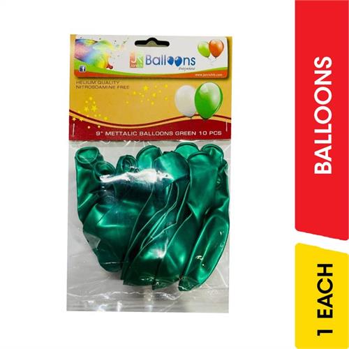 Balloon Metallic Green 10Ps - 1.00 each