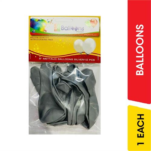 Balloon Metallic Silver 10pcs - 1.00 each