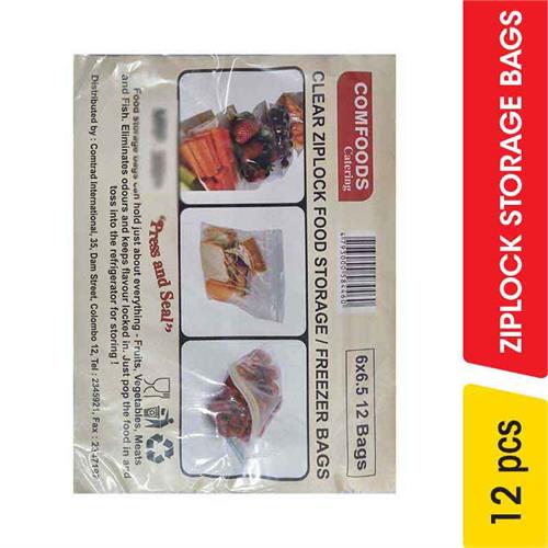 Comfoods Ziplock Storage Bags,(6 inx6.5 in) - 12.00 pcs