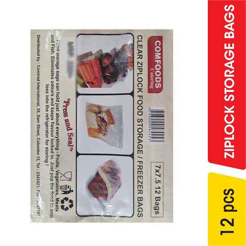 Comfoods Ziplock Storage Bags,(7 inx7.5 in) - 12.00 pcs