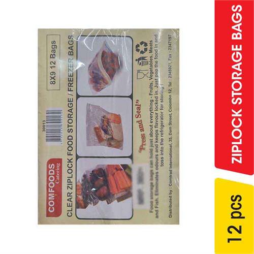 Comfoods Ziplock Storage Bags,(8 inx9 in) - 12.00 pcs