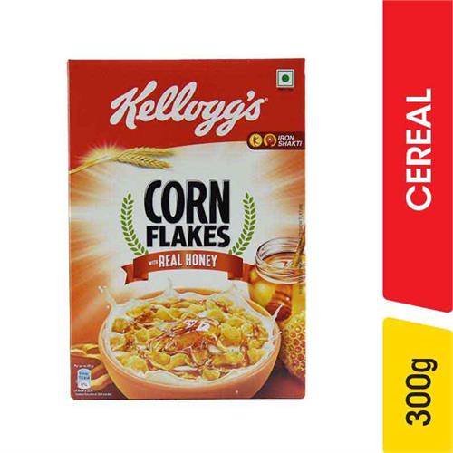 Kelloggs Corn Flakes, Real Honey - 300.00 g