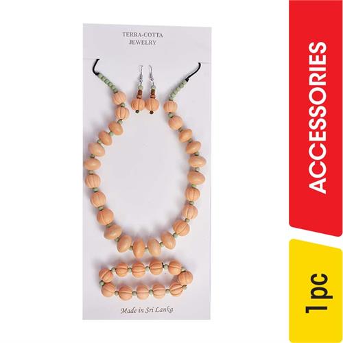 Terra-Cotta Necklace With Earrings and Bracelet - 1.00 pc