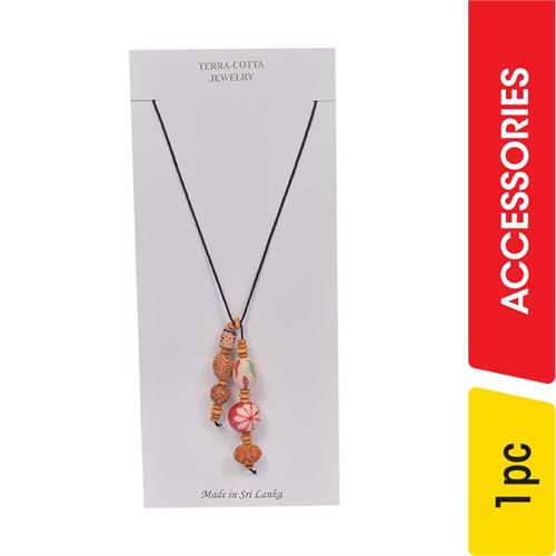 Terra-Cotta Necklace With One Bead - 1.00 pc