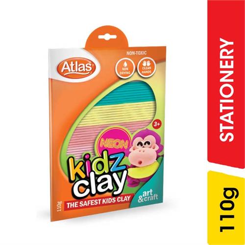 Atlas Kidz Clay Neon 8 Colour - 110.00 g