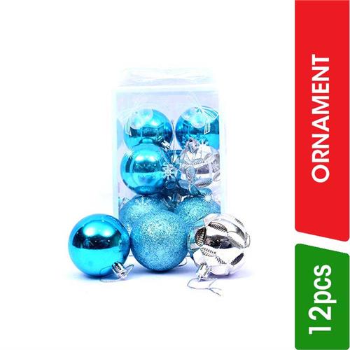 Christmas Decorative Ball Ornament -Blue - 12.00 pcs