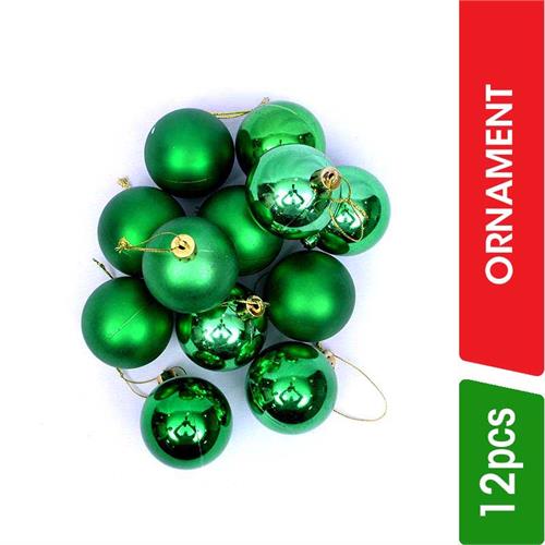 Christmas Decorative Ball Ornament -Green - 12.00 pcs