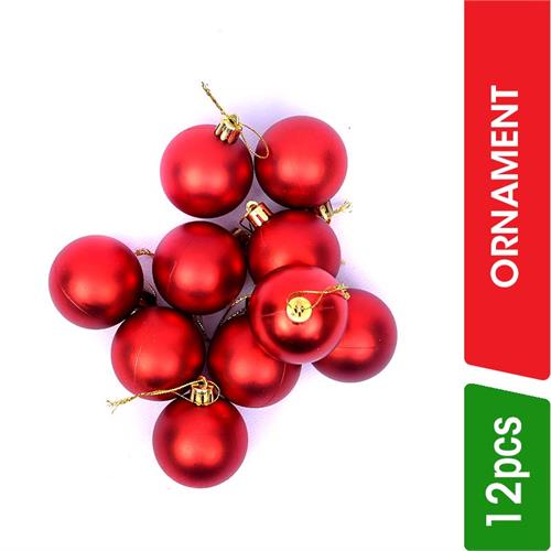 Christmas Decorative Ball Ornament - Matte Red - 10.00 pcs