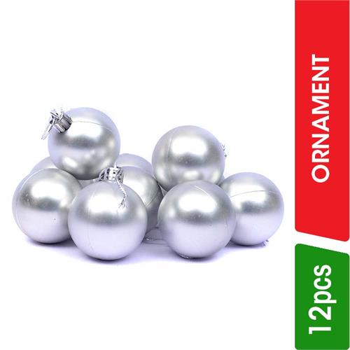 Christmas Decorative Ball Ornament -Matte Silver - 10.00 pcs