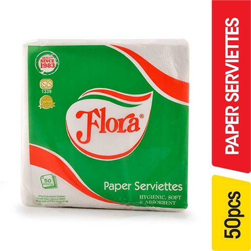 Flora Paper Serviettes 1Ply - 1.00 pcs
