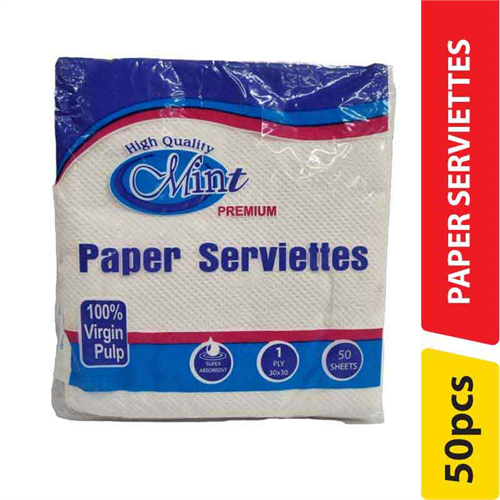 Mint Paper Serviettes,1 Ply - 50.00 pcs
