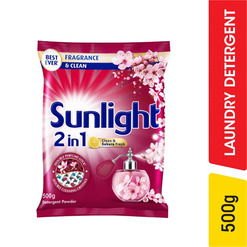 Sunlight Clean & Sakura Fresh Detergent Powder - 500.00 g