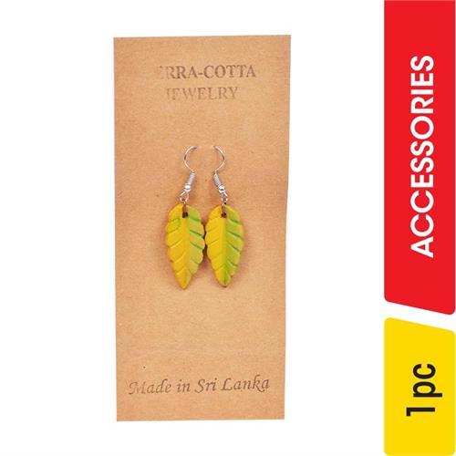 Terra-Cotta Leaf Shaped Earrings - 1.00 pc