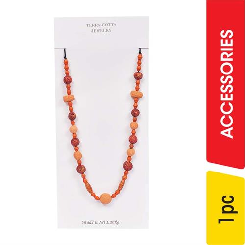 Terra-Cotta Necklace with Multi color Beads - 1.00 pc