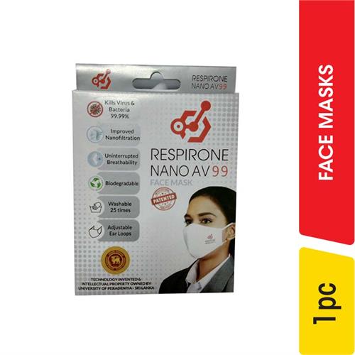 Respirone Nano AV 99 Face Mask Black, Medium - 1.00 pc