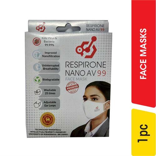 Respirone Nano AV 99 Face Mask Black, Small - 1.00 pc