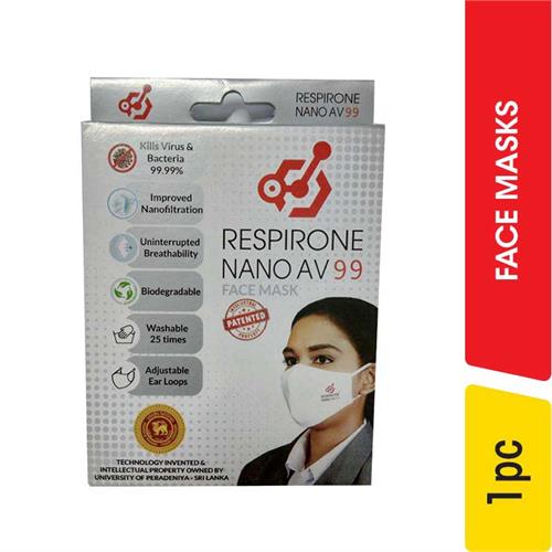 Respirone Nano AV 99 Face Mask White, Medium - 1.00 pc