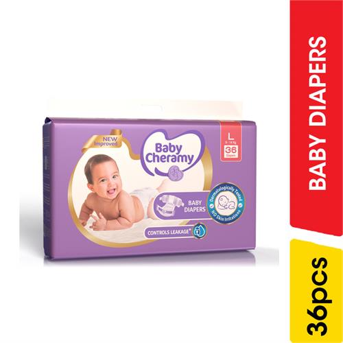 Baby Cheramy Baby Diapers, Large - 36.00 pcs