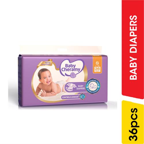 Baby Cheramy Baby Diapers, Small - 36.00 pcs