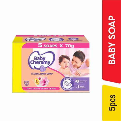 Baby Cheramy Soap Floral Moisturising Multi Pack, 350g - 5.00 pcs