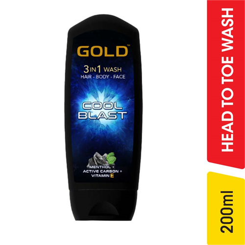 Gold 3in1 Head to Toe Wash,Cool Blast - 200.00 ml