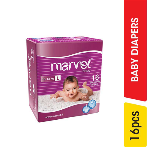 Marvel Baby Diapers, Large - 16.00 pcs
