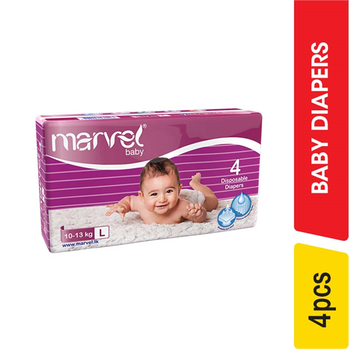 Marvel Baby Diapers, Large - 4.00 pcs