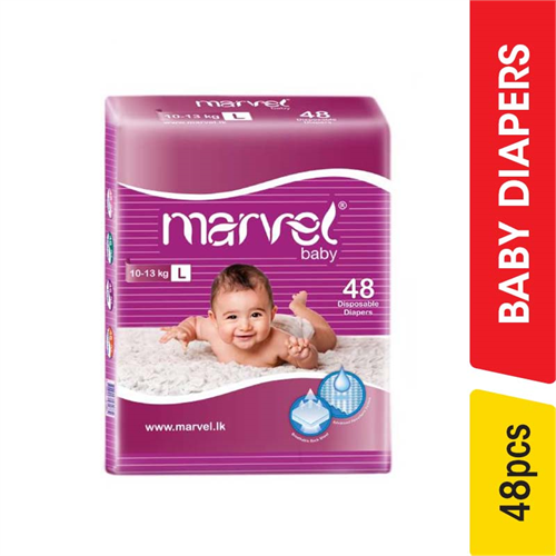 Marvel Baby Diapers, Large - 48.00 pcs