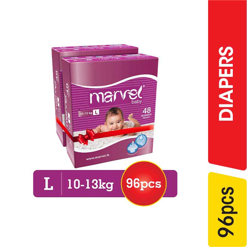 Marvel Baby Diapers, Large - 96.00 pcs