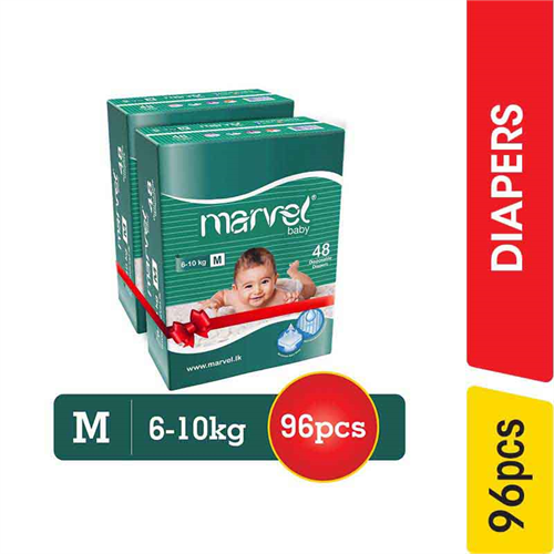 Marvel Baby Diapers, Medium - 96.00 pcs