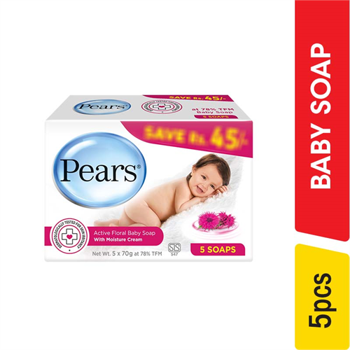 Pears Active Floral Baby Soap Multi Pack 70g - 5.00 pcs