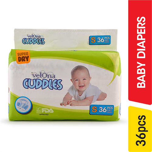 Velona Cuddles Baby Diapers,S - 36.00 pcs