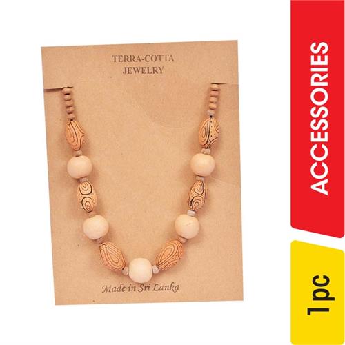 Terra-Cotta Half Bead Necklace - 1.00 pc