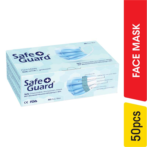 Safe Guard 3ply Disposable Masks - 50.00 pcs