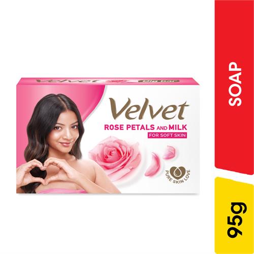 Velvet Soap Rose Petals and Milk - 95.00 g