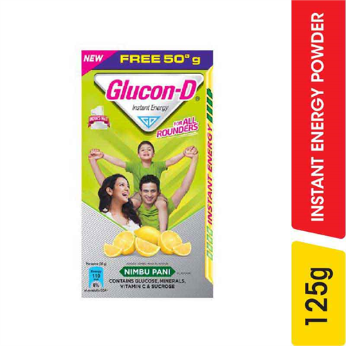 Glucon-D Instant Energy Powder, Lemon - 125.00 g