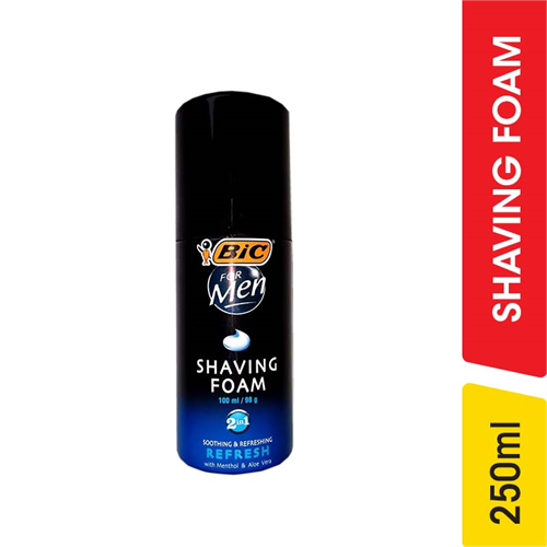 Bic Shaving Foam, Refresh - 250.00 ml