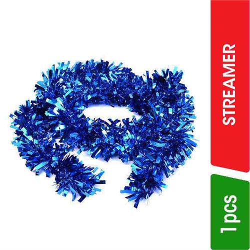 Christmas Streamer - Metallic Shiny Blue - 1.00 pc