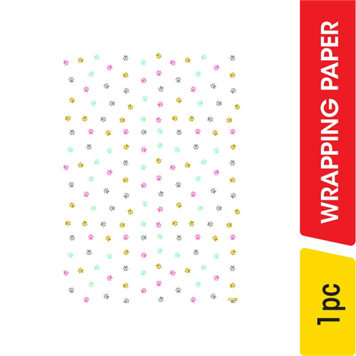 Wrapping Paper Color Paw Print - 1.00 pc