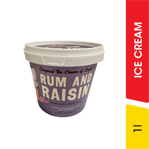 Alerics Rum & Raisin Ice Cream - 1.00 l