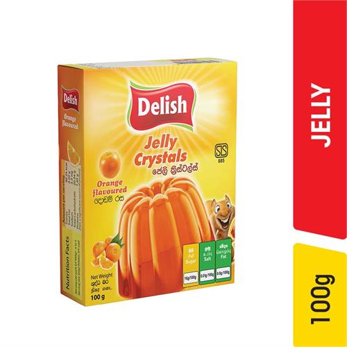 Delish Jelly Crystals, Orange - 100.00 g