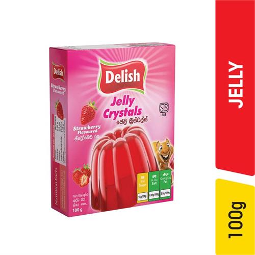 Delish Jelly Crystals, Strawberry - 100.00 g