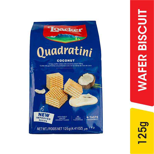 Loacker Quadratini Coconut Wafer Biscuits - 125.00 g