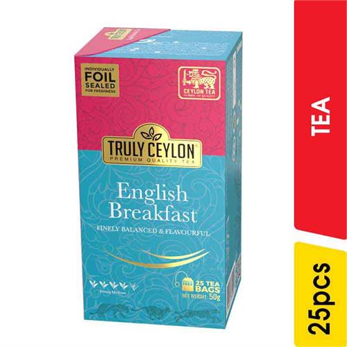 Truly Ceylon English Breakfast Tea Bags - 50.00 pcs